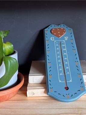 Cottagecore Handpainted Vintage Thermometer